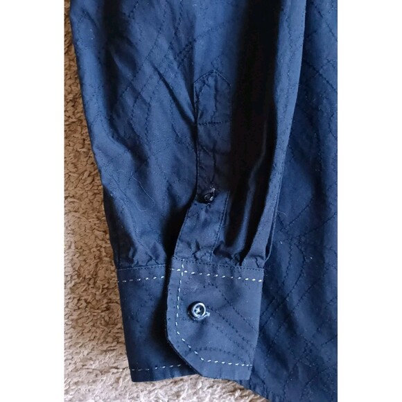 Pronto Uomo Button Up Shirt Men's Size 2XL Western Textured Print Black - Picture 5 of 9